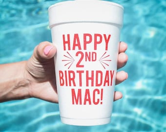 Personalized Birthday Styrofoam Cups, Custom Birthday Cups, Printed Party Cups, Customizable Foam Cups, Kids Birthday Party