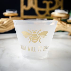 Gender Reveal Party Cups, What Will It Bee, Baby Shower Decor, Custom Printed Frost-Flex Cups, Sip and See, Personalized Cups, Party Favors
