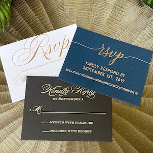 Custom Foil RSVP Cards, Personalized Foil Printed Invite, Personalized Wedding Card, Save the Date, Personalized Foil RSVP Event Cards, RSVP
