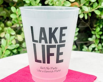 Lake Life Shatterproof Party Cups, Personalized Shatterproof Plastic Cups, Printed Party Favors, Pool Party, Lake House Cup, Lake House Cups