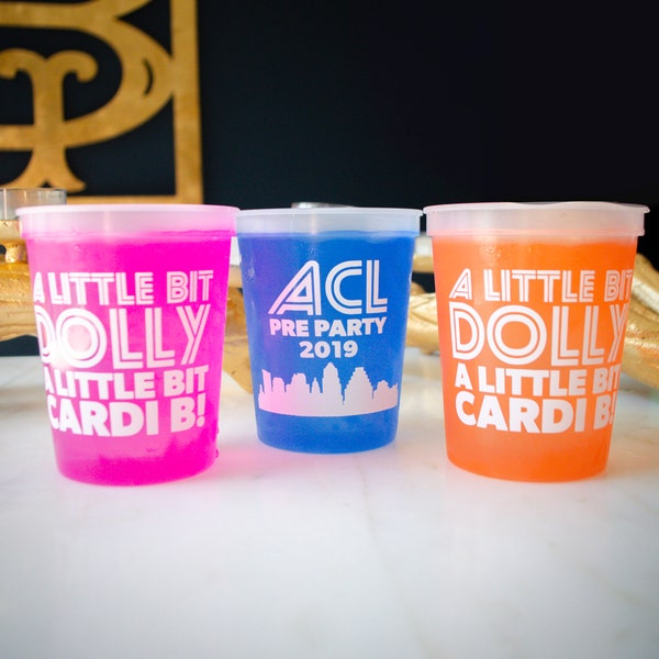 Personalized Color Changing Plastic Party Cups, Custom Color Change Stadium Cups, Bachelorette Party Favors, Personalized Party Cups