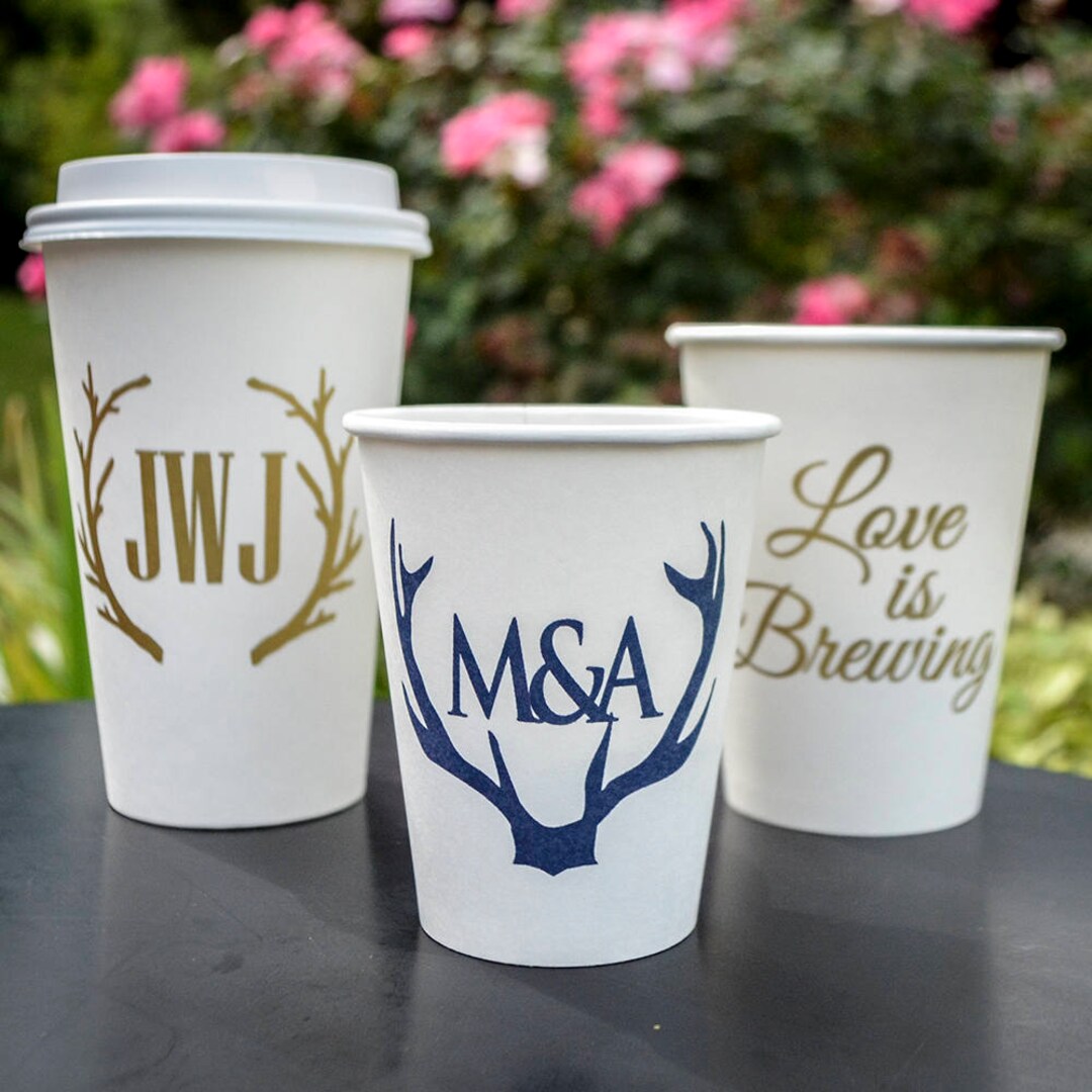 Monogrammed Paper Cups, 