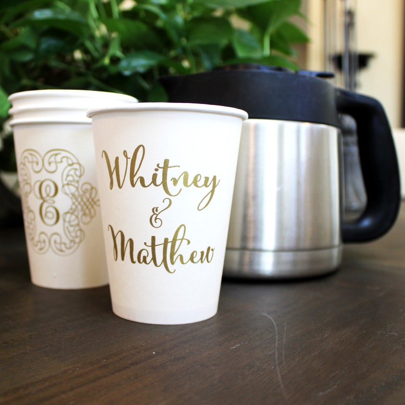 Personalized Paper Coffee Cups Engagement Party Cups Etsy