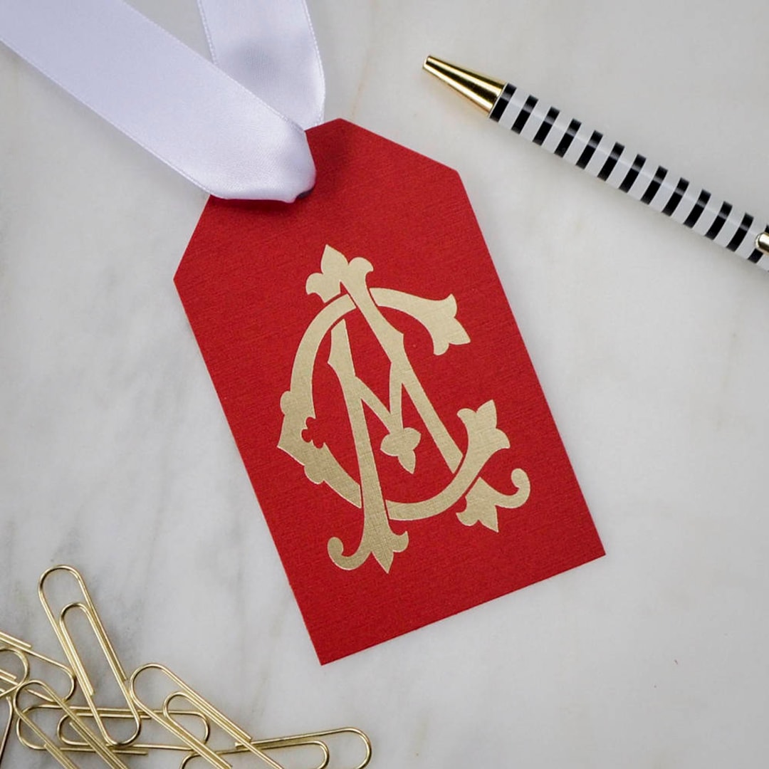Monogram Tag Monogrammed Gift Tags, Personalized Tags, Custom Party Favor Tags ...