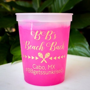 Color Changing Bachelorette Bash Cups, Custom Party Cups, Stadium Bachelorette Cups, Bach Bash Party Favors, Destination Bachelorette Party