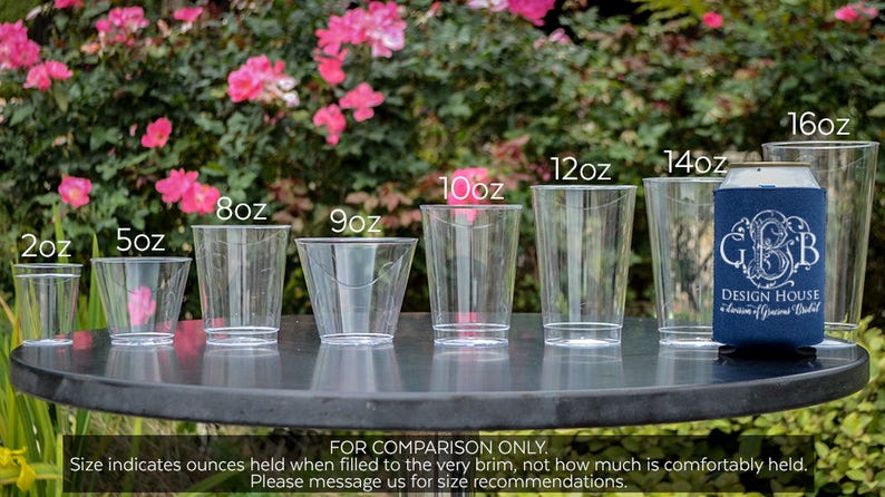Wreath Monogram Hard Plastic Cups Custom Monogram Cups Engagement Party Cups Two-Initial Monogram Plastic Wedding Cups Customized Cups