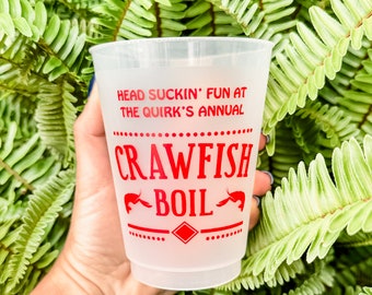 Annual Crawfish Boil Shatterproof Cups, Crawfish Boil Cups, Crawfish Party Cups, Shatterproof Crawfish Plastic Cup, Plastic Party Favor Cups
