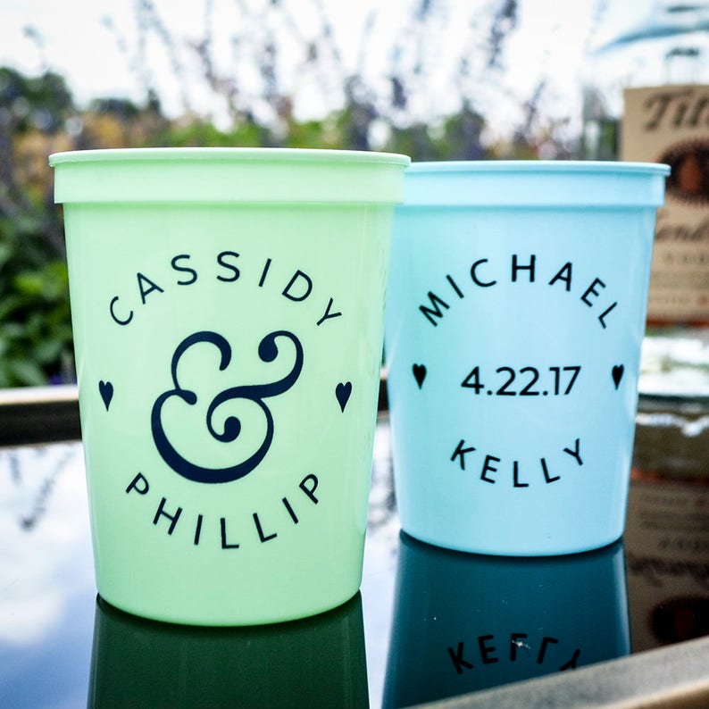 Circle Names Plastic Cups Custom Plastic Stadium Cups Etsy