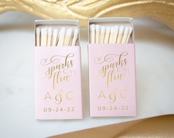 Sparks Flew Wedding Send-Off Matches, Custom Matchboxes Wedding Favors, Personalized Matches, Sparkler Send Off, Engagement Party Decor