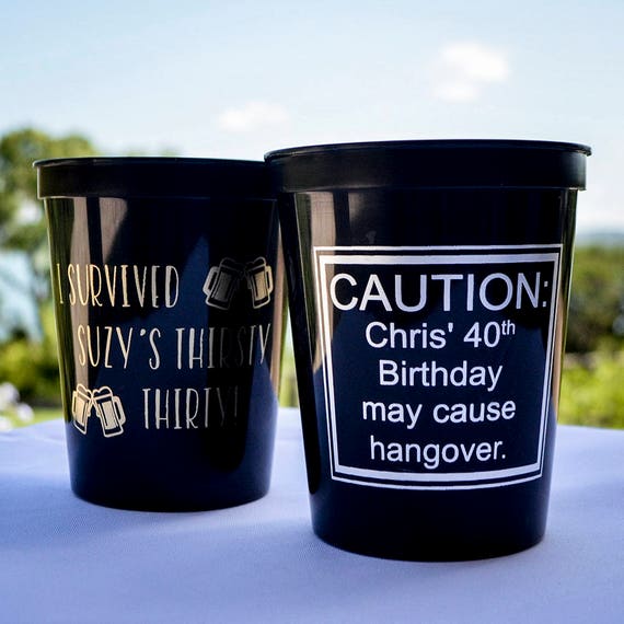 Personalized Plastic Birthday Party Stadium Cups