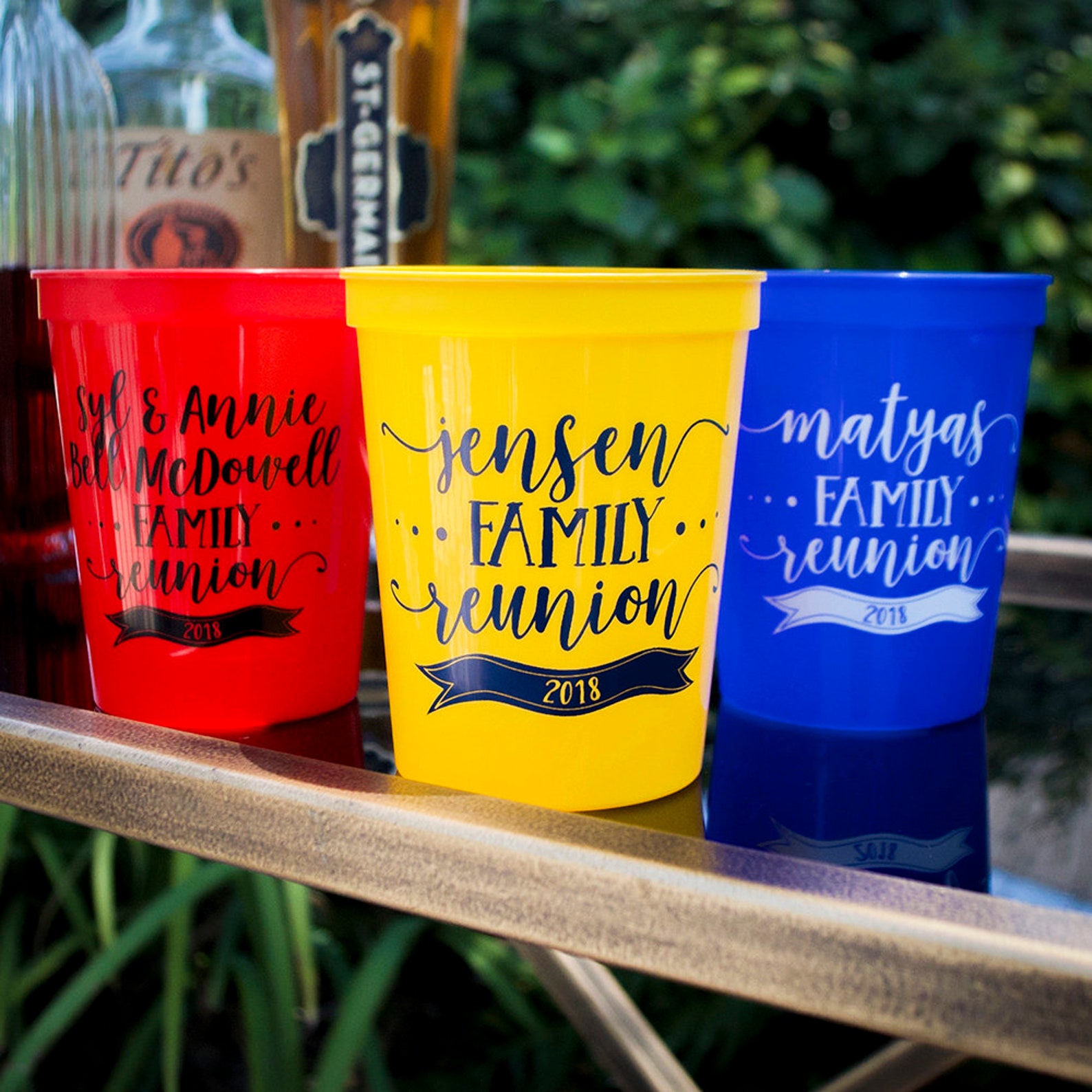 Customized Family Reunion Cups Personalized Stadium Party Etsy