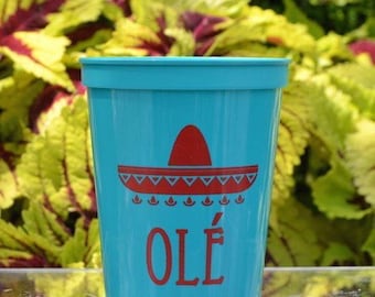 Personalized Fiesta Party Cups, Custom Stadium Cups, Printed Fiesta Cups, Sombrero, Personalized Party Favors, Destination Wedding