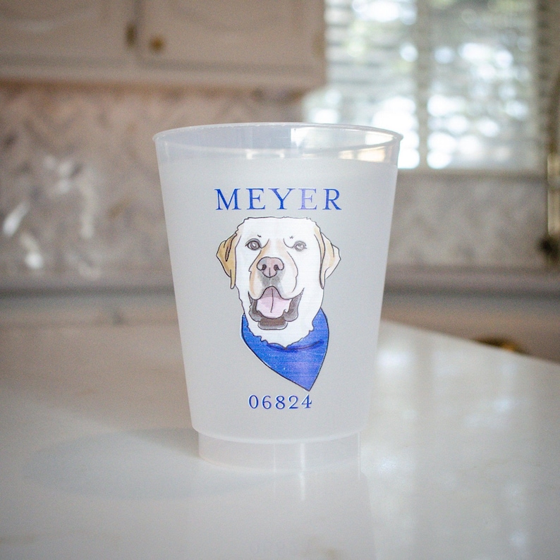 Full Color Frost-Flex Cups, Wedding Crest Frosted Plastic Cups, Custom Logo Shatterproof Cups, Personalized Party Cups, Party Favors zdjęcie 2