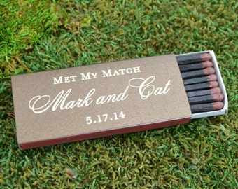 Personalized Cigar Matches, Custom Wedding Matchboxes, Wedding Cigar Bar Personalized Matches, Foil Printed Matchboxes