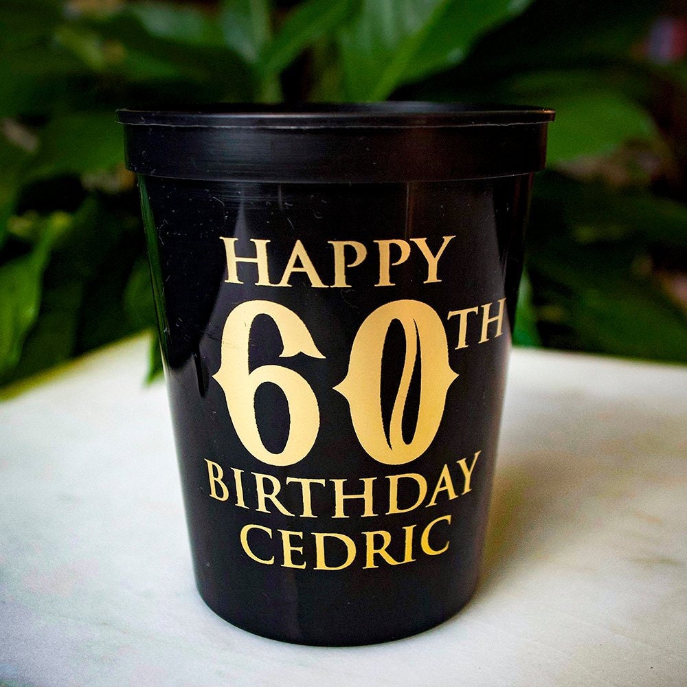 Custom Plastic Birthday Cups 60th Birthday Cups Personalized Etsy