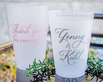 Custom Wedding Cups, Shatterproof Cups, Personalized Cups, Wedding Favors, Party Cups, Party Decor, Printed Cups, Party Favors, Frosted Cups