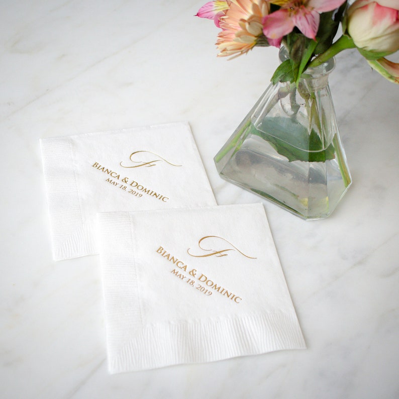 Wedding Reception Napkins Custom 3 Ply Cocktail Napkins Etsy
