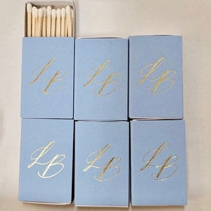 Personalized Initial Wedding Matches, Customized Premium Matchboxes, Sparkler Send Off Matches, Wedding Favor Matches, Party Matchbox Favors