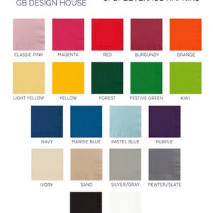 a collection of colorful napkin designs, each with a different color and pattern, arranged in a grid format.