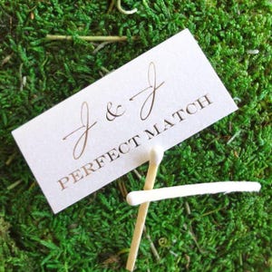 Perfect Match - Match Boxes, Custom Wedding Matches, Personalized Wedding Favors, Gold Foil Printed Matches