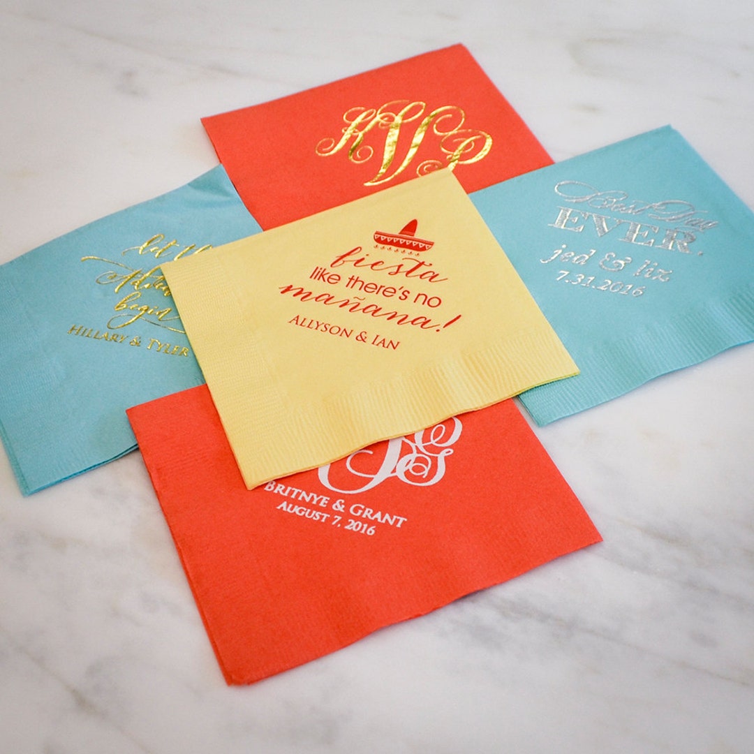 Printed Party Napkins Personalized Party Decor Custom Etsy