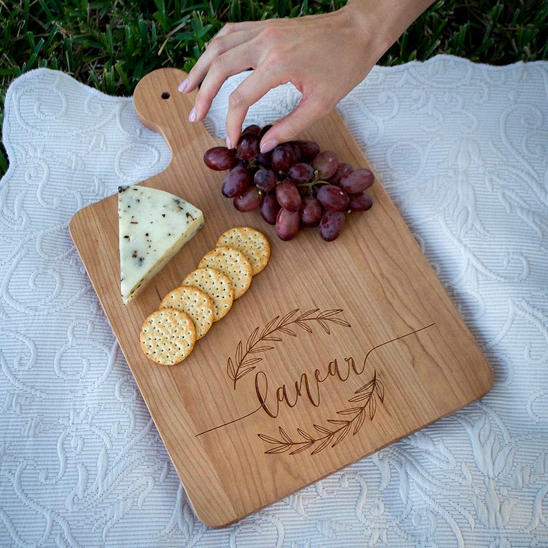 Engraved Cheese Board Custom Last Name Cutting Board Hostess Etsy