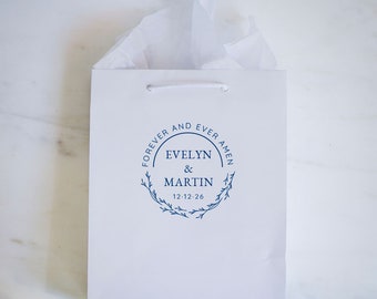 White Welcome Bag Favors, Custom White Foil Gift Bag, Wedding Weekend Welcome Bag, Destination Wedding Favors, Custom Hotel Guest Euro Totes