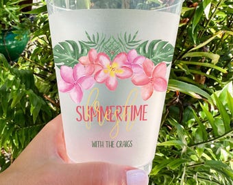 Summertime Fresh Full Color Shatterproof Cups, Summertime Frost Flex Cups, Full Color Event Frost Flex Cups, Vibrant Event Cups, Full Color