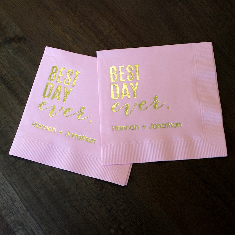 Best Day Ever Cocktail Napkins Personalized Party Napkins Etsy