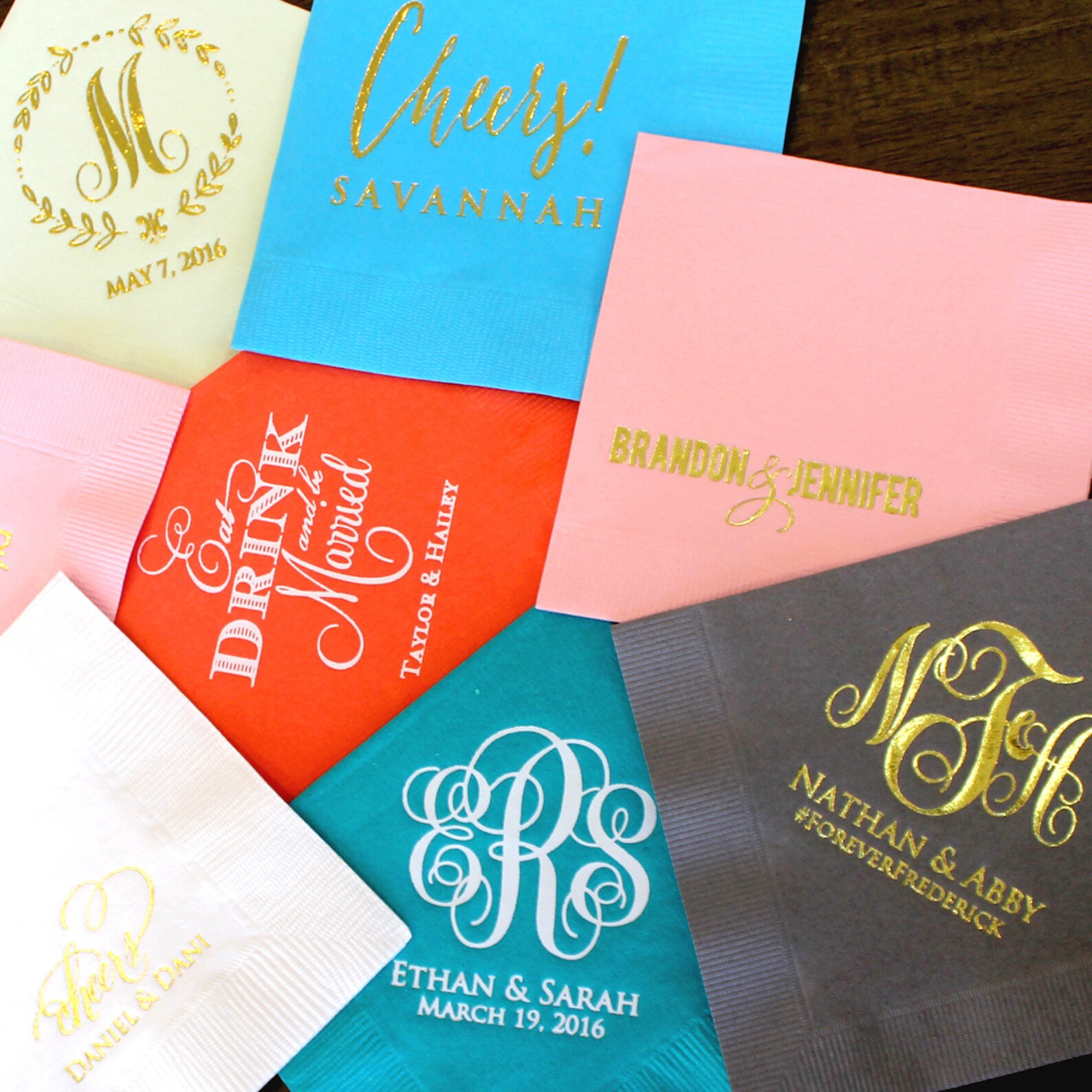 Custom Special Event Napkins Printed Party Napkins Monogram Etsy