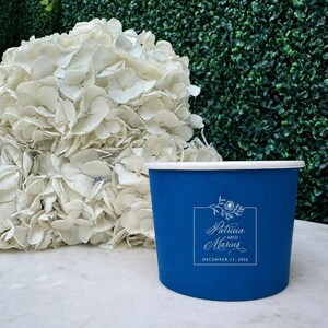 Square Monogrammed Paper Treat Cups, Hot/Cold Treat Cups, Disposable Recyclable Cups, Personalized Wedding Ice Cream Dessert Bar, Gelato Bar