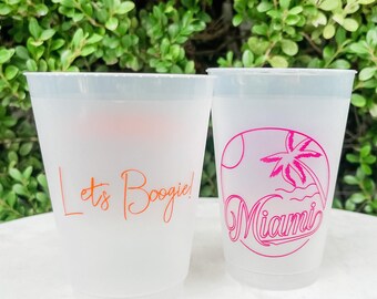 Frost-Flex Colorful Party Cup Favors, Monogrammed Shatterproof Cups, Custom Printed Wedding Shatterproof Cups, Bachelorette Shatterproof Cup