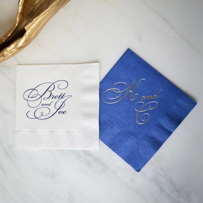 Wedding Cocktail Hour Napkins 3 Ply Appetizer Napkins Etsy