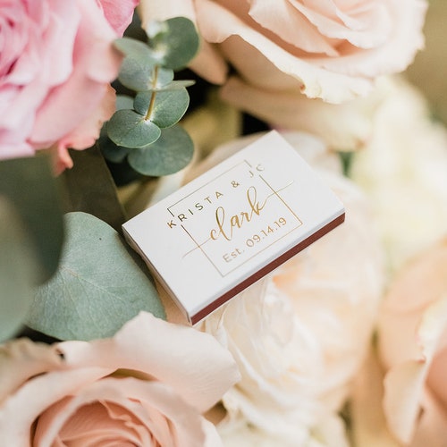 Personalized Wedding Matchbox Favors Custom Printed Matches Etsy