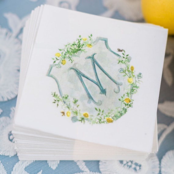 Custom Full Color Napkins Linen Like Napkin Wedding Full Etsy