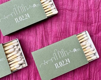 Custom Wedding Matchboxes, Personalized After Party Matchboxes, Custom Wedding Favors, Matchbox Wedding Favor, Foil Printed Matches
