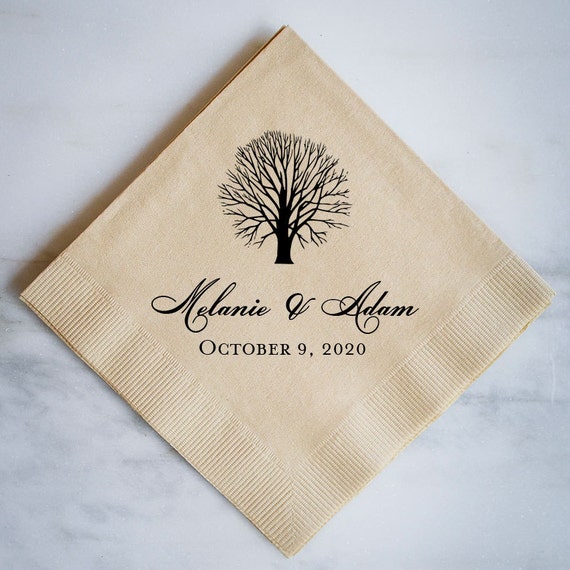 Personalized Fall Wedding Napkins Autumn Wedding Custom Etsy