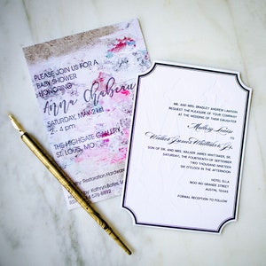 Full Color and Letterpress Printed Invitations, Personalized Colorful Wedding Invite, Birthday Invites, Baby Shower Invite, Rehearsal Dinner