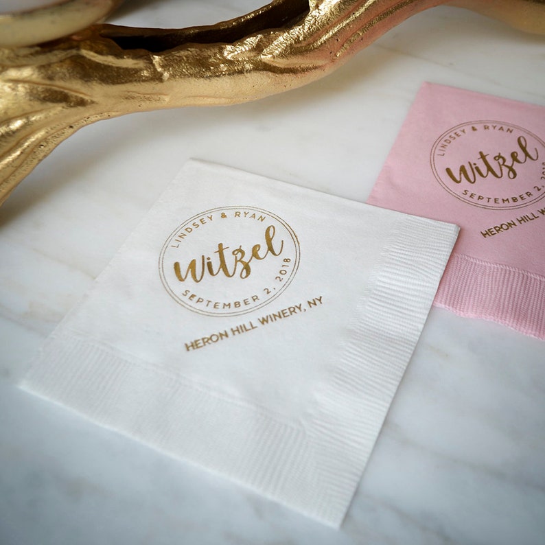 Personalized Printed Party Napkins Custom Napkins Cocktail Etsy