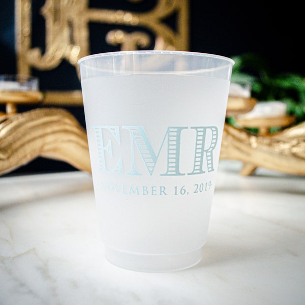 Custom Sip and See Cups, Blue Baby Shower Cups, 1st Birthday Party Favors, Gender Reveal, Personalized Frosted Plastic Cups, Cocktail Cups