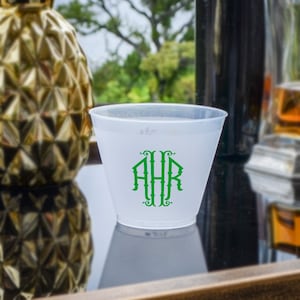 Custom Colorful Ink Shatterproof Cups, Shatterproof Monogram Wedding Cup, Customized Printed Clear Frost-Flex Cup, Custom Frosted Party Cups