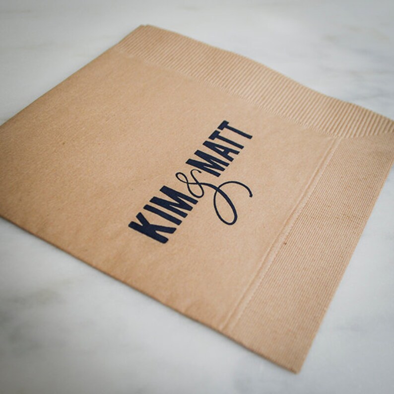 Personalized Beverage Napkins With Names Printed Cocktail Etsy