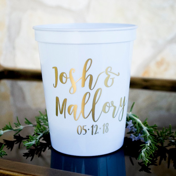 Custom Engagement Party Cups Wedding Reception Cups Couples Etsy