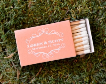 Custom Wedding Matches with Names and Date, Personalized Wedding Matchboxes, Custom Printed Wedding Favors, Monogram Matches