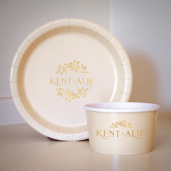 Custom Wedding Reception Paper Plates Rehearsal Dinner Etsy