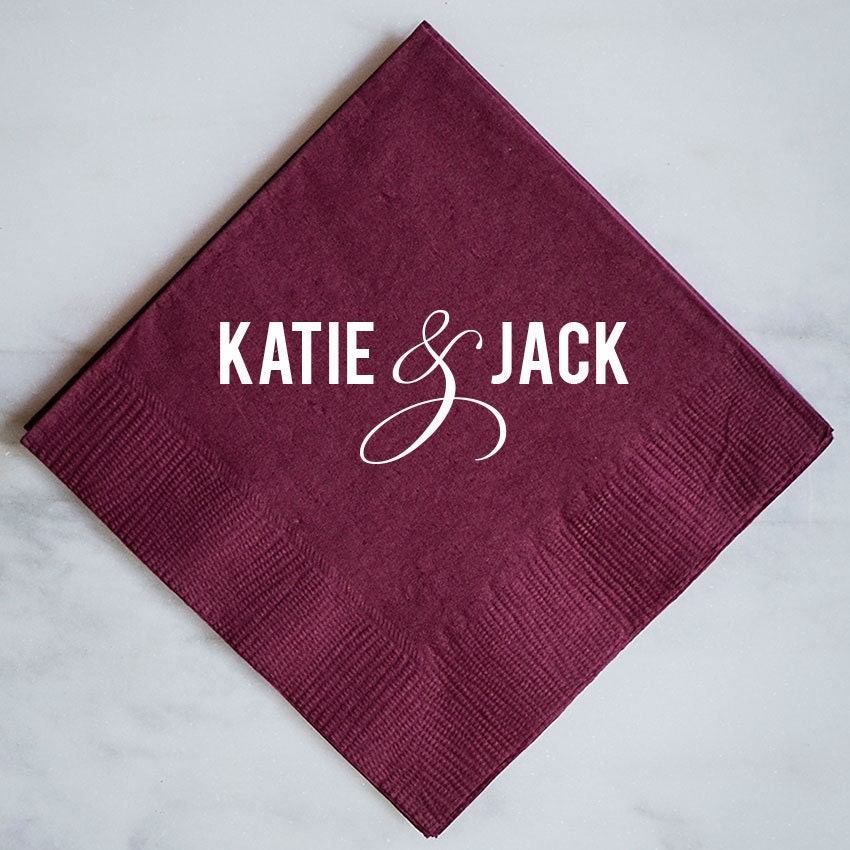 Custom Napkins with Names Printed Party Napkins Personalized Etsy
