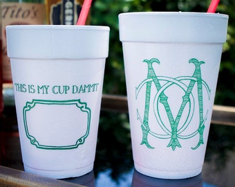 Personalized This Is My Cup! Party Cups, Custom Printed Foam Cups, Custom Styrofoam Cups, Monogrammed Party Cups, Party Favors