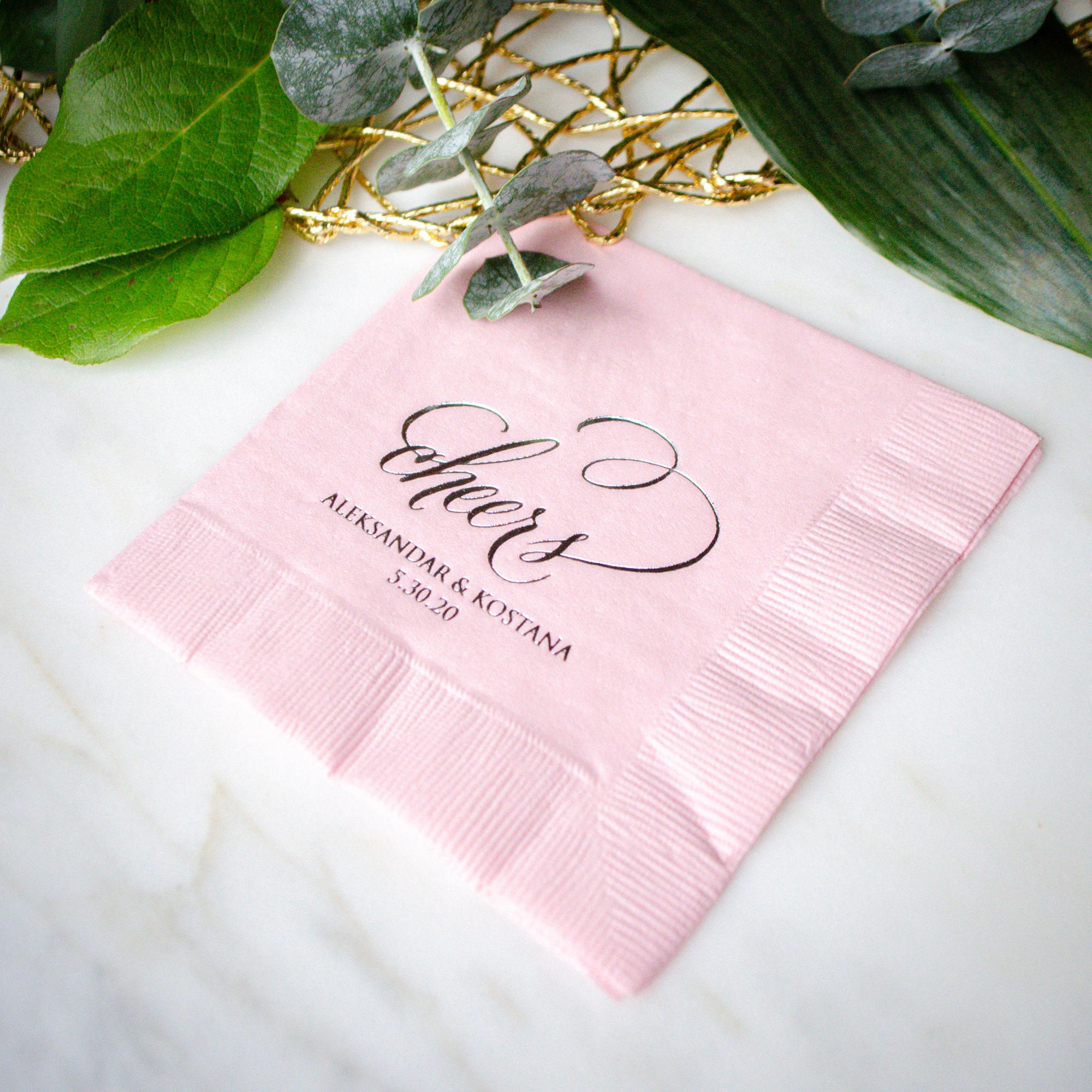 Cheers Engagement Party Napkins Custom 3 Ply Wedding Napkins Etsy