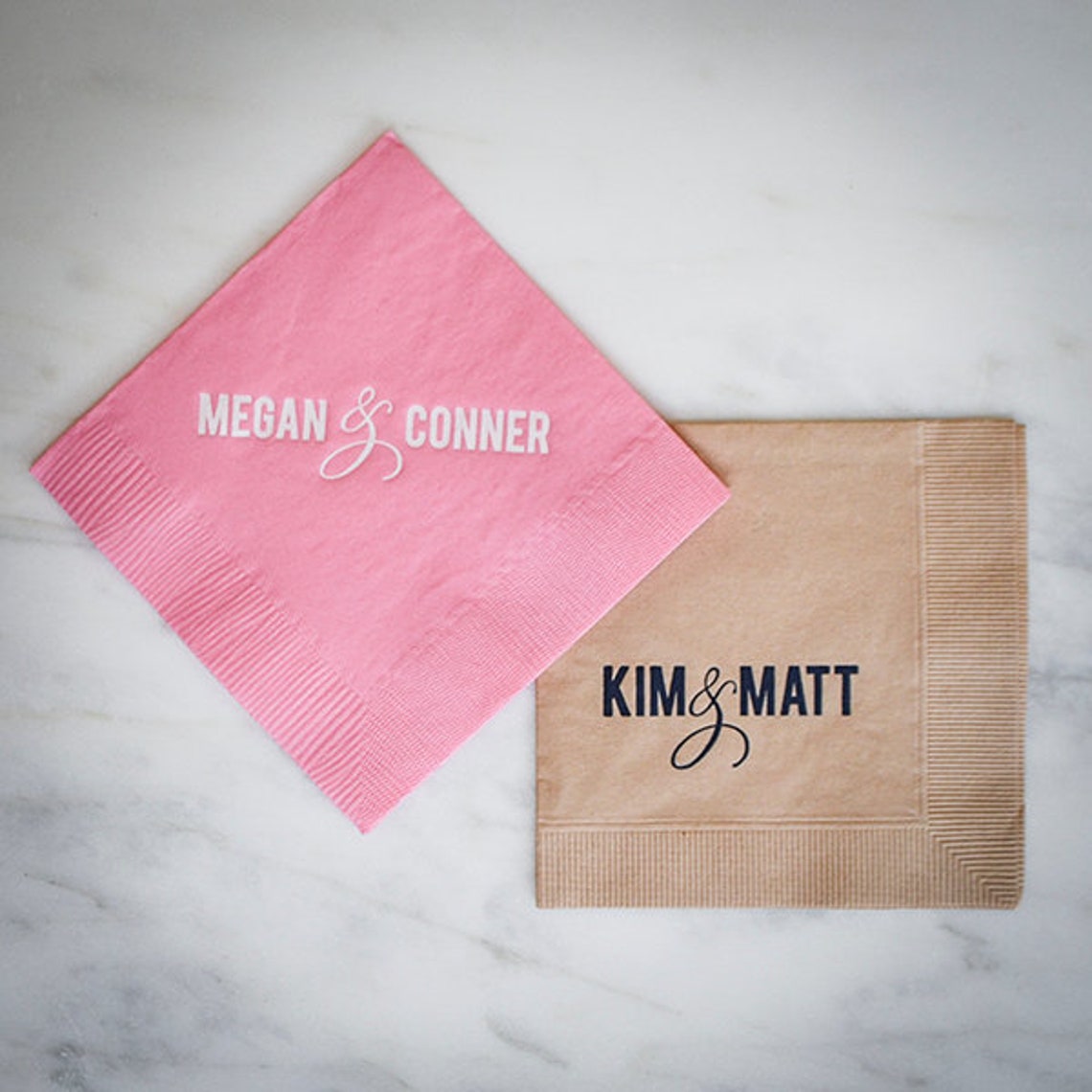 Personalized Beverage Napkins with Names Printed Cocktail Etsy