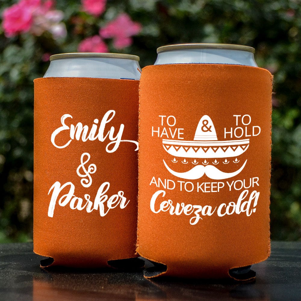 Custom Wedding Can Coolers